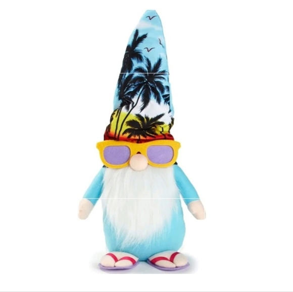 Beach Gnomes Other - BEACH BOY PLUSH GNOME WITH SUNGLASSES & FLIP FLOPS- LG 20" BNWT